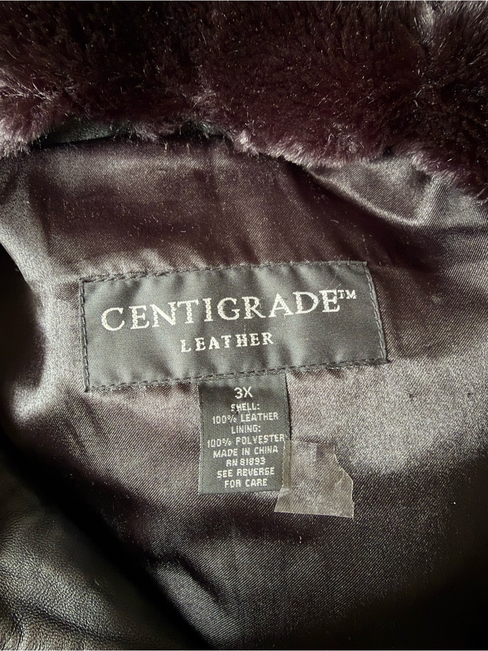 3X Black Leather Genuine Lamb Centigrade Jacket Faux Fur Collar QVC A41480 - Picture 4 of 12